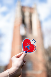 Blue 84 Mascot Inside Heart Sticker