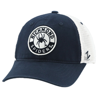 Zephyr Trucker Cap with Richmond Mascot Spiders in Navy & White