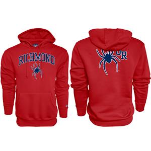 Blue 84 Hoodie with Richmond Mascot front Mascot UR back in Red