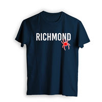 Blue 84 Tee with Richmond Mascot on Front in Navy