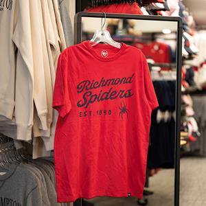 47 Brand Tee with Mascot Richmond Spiders EST 1840 Mascot in Red