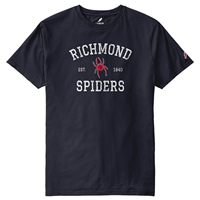 League Tee with Richmond Est Mascot 1840 Spiders in Navy