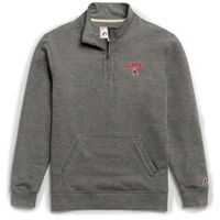 League Stadium Quarter Zip with Embroidered Richmond Mascot in Grey