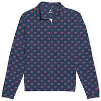 League 1/4 Zip with Repeating Mascot UR in Navy