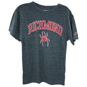 League Tri-Blend Navy Tee with Richmond Mascot in Red Outlined in White