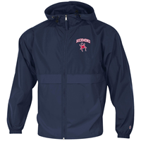 Champion Full Zip Water Resistant Jacket with Richmond Mascot in Navy