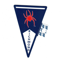 Blue 84 Pennant Sticker with Mascot Richmond in Navy and White - main view