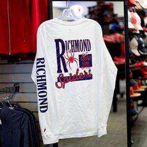 League Long Sleeve Tee with Mascot Over Chest Pocket and Back Graphic in White