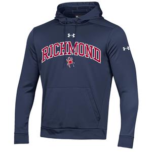 Under Armour Performance Hoodie with Embroidered Richmond Mascot in Navy - main view