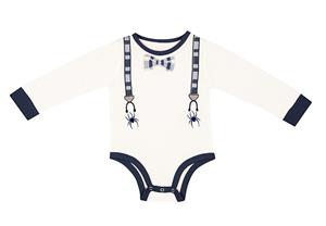 Image of Colosseum INFANT ROMPER LS BOWTIE SUSPENDERS