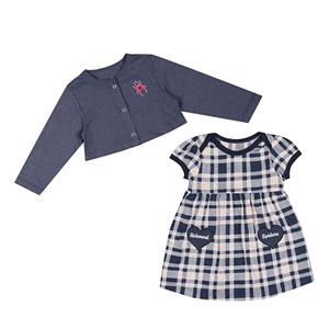 Image of Colosseum INFANT PLAID DRESS SET CARDIGAN