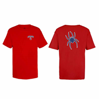 MV Sport Youth Tee with Richmond Mascot on front and Mascot on Back in Red