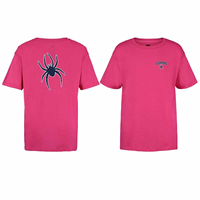 MV Sport Youth Tee with Richmond Mascot on front and Mascot on Back in Pink