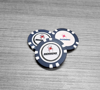 Team Golf Chip Markers with Mascot Richmond in Red and White