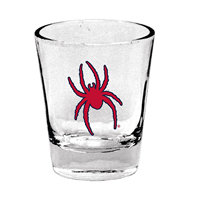 Nordic 1.5oz Shot Glass with Red Mascot Outlined in Navy