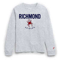 League Kids Youth Tee Long Sleeve with Richmond Mascot Spiders in Grey