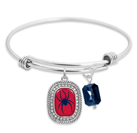 From the Heart Bracelet with Rectangle Red Spider and Blue Charm