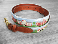 Smathers & Branson Hand Stitched Needlepoint Belt with Campus