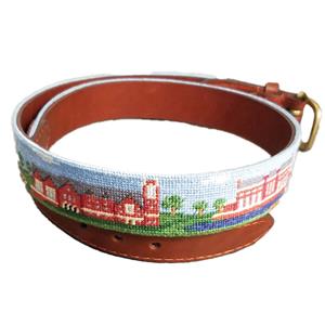 Smathers & Branson Hand Stitched Needlepoint Belt with Campus -  1
