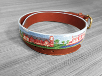 Smathers & Branson Hand Stitched Needlepoint Belt with Campus