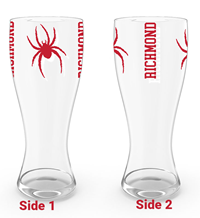 Pilsner Glass Double Sided with Mascot and Richmond