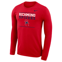 Nike Long Sleeve Tee with Richmond Spiders Mascot in Red